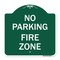 Signmission No Parking Sign No Parking Fire Zone, Green & White Aluminum Sign, 18" x 18", GW-1818-23667 A-DES-GW-1818-23667 - alternate 1